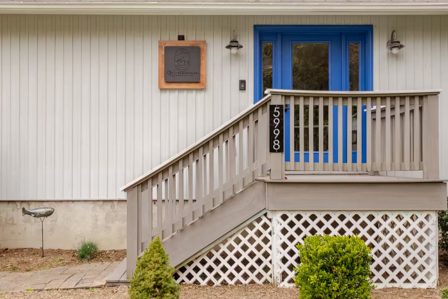Blue front door